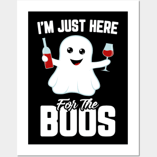 I'm Just Here For The Boos Adult Wine Funny Halloween Posters and Art